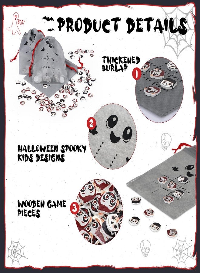 Wesnoy 36 Sets Halloween Tic Tac Toe Party Favors Nightmare Games for Kids 360 Spooky Boys Girls Game Pieces 36 Drawstring Goodie Bags for Fall Class Party Classroom Prizes - Image 3